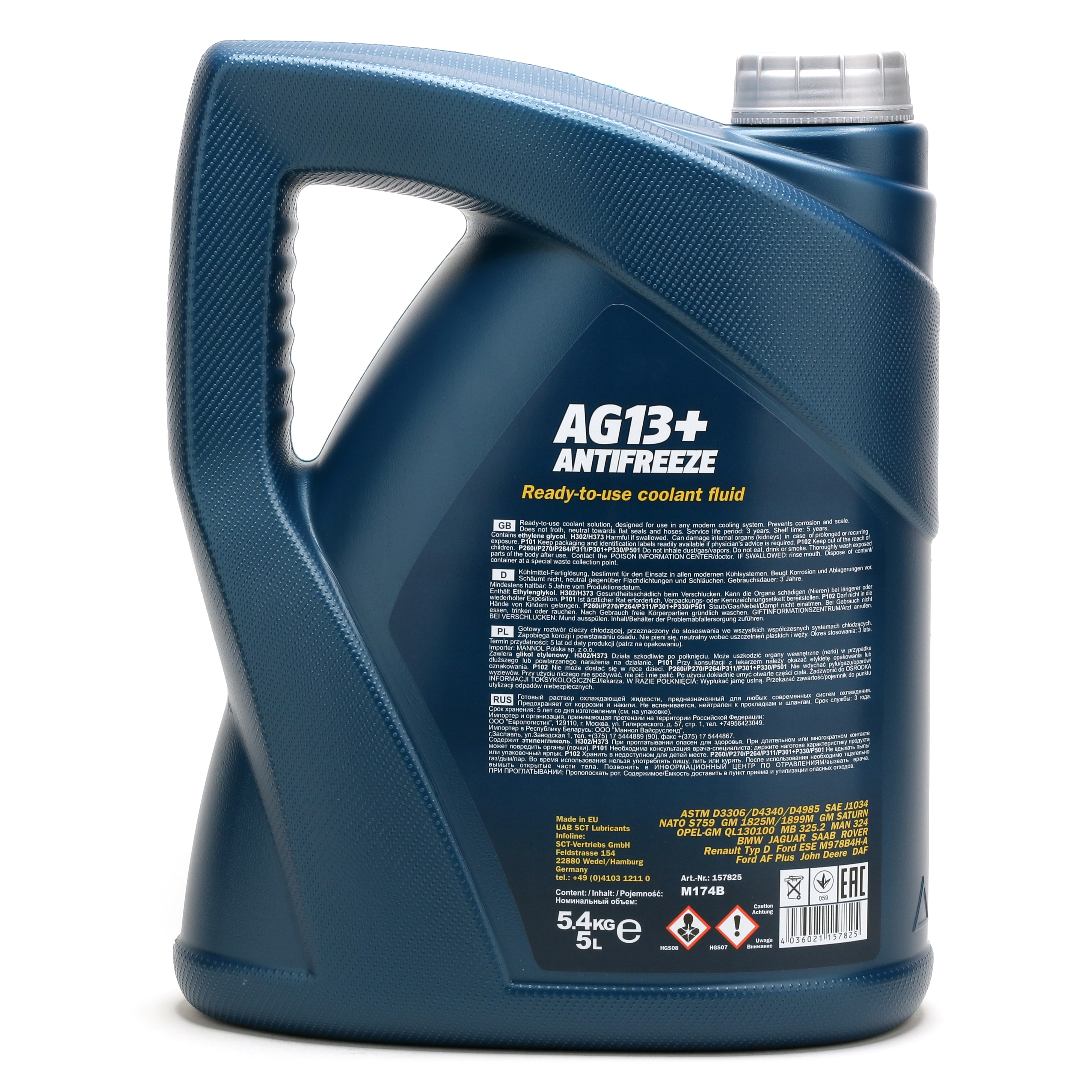 Mannol 4014 AG13+ Advanced Kühlerfrostschutz Fertigmischung -40° 5l Kanister